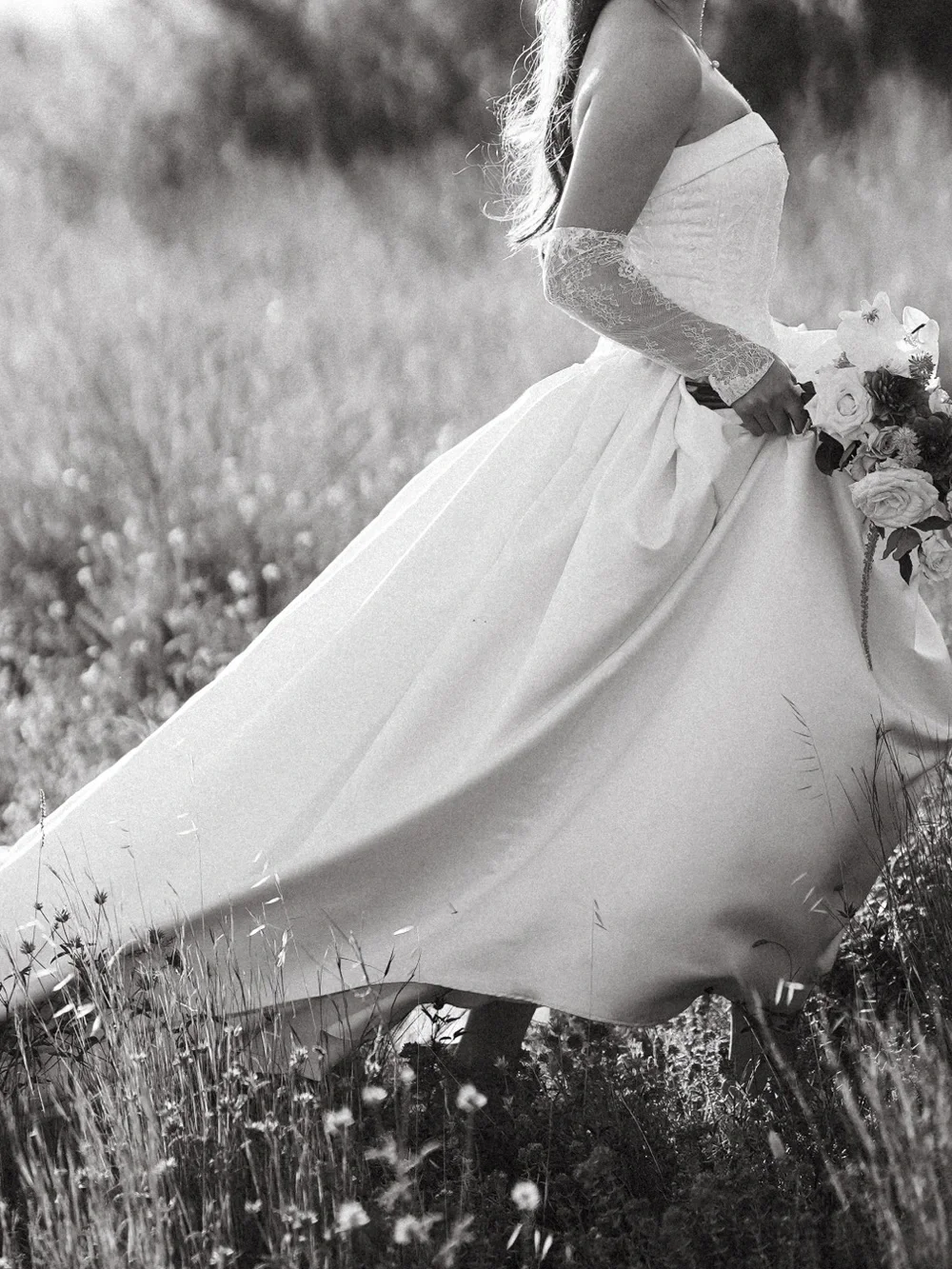 Vintage Dropped Waist Embellished Wedding Dress